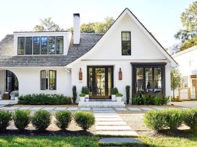 Recently renovated white craftsman home exterior